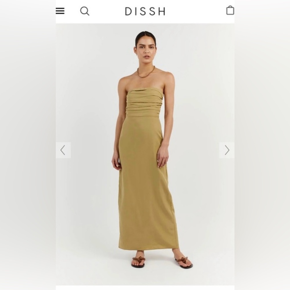 DISSH Tan Strapless Midi Dress